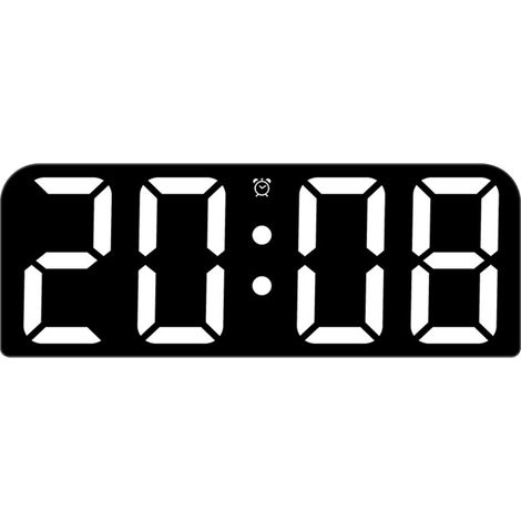 Reloj de pared digital, indicador de temperatura y humedad, modo nocturno, 3 modos de visualización, formato 12/24H, para sala de estar (1/5)