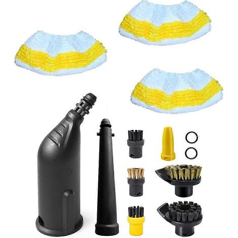 Ensemble de brosses pour nettoyeur vapeur Karcher SC1 SC2 SC3 SC4 SC5 : brosses rondes, brosses de nettoyage et housse de nettoyage pour serpillière. (1/5)