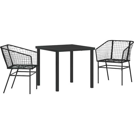 Maison Exclusive - Set da Pranzo per Giardino 3 pcs Nero polyrattan (1/5)
