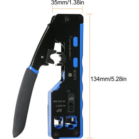 GARRYFIZH Kit sertissage RJ45 étanche, compatible Cat5e Cat6 Cat6a, avec 100 connecteurs et testeur (1/5)