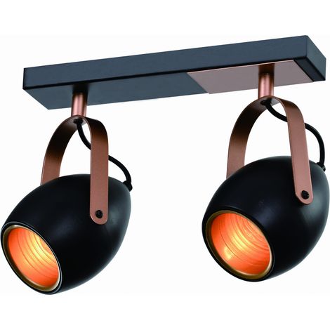 Plafoniera Candellux Anica 2xE14 orientabile nero rame (1/3)