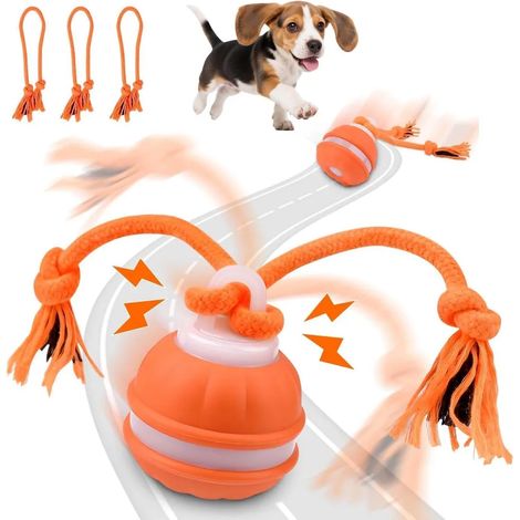 Giocattolo interattivo per cani, palla interattiva per cani, palla per cani, palla giocattolo per cani con 3 corde da masticare, palla elettrica per cani, emette suoni di cinguettio di uccelli (1/5)