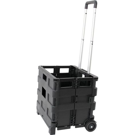 carrello trasporto con cassa pieghevole portata 25 kg essenza 38x33x87 cm (1/10)