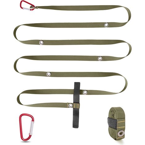 Sangle d'extension d'auvent de tente d'exterieur,vert armee (1/4)