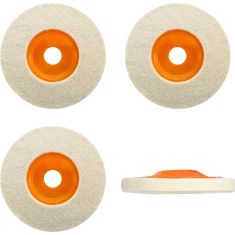 4Pcs Disque de Polissage, Laine Disque de Polissage, 125mm Disque de Polissage Meuleuse avec 5/8" Tonnelle(Épaisseur 12MM) (1/5)