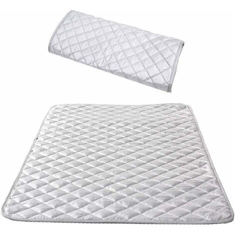 Insulating Ironing Tablecloth Steam Ironing Cover Cotton Ironing Mat on Portable Table for Washing Machine Tumble Dryer Traveling Home Silver 48 x 85 cm(1 pcs) (1/5)