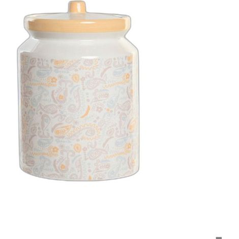 Pot en dolomite - DKD Home Decor - Shabby Chic - Jaune et blanc - 15x15x21 cm - Résistant au lave-vaisselle (1/3)