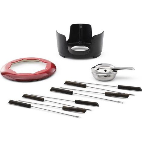 Sabatier 24061 Eterno Accessori Set Fonduta Ghisa Smaltata 8 Forchette Compatibile Induzione colore Nero