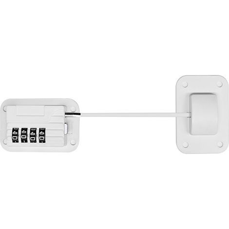 pc (white) Refrigerator lock, 1 mini refrigerator lock with digital combination lock, suitable for cabinets, drawers, wardrobes, windows and refrigerators (with screws) (1/4)