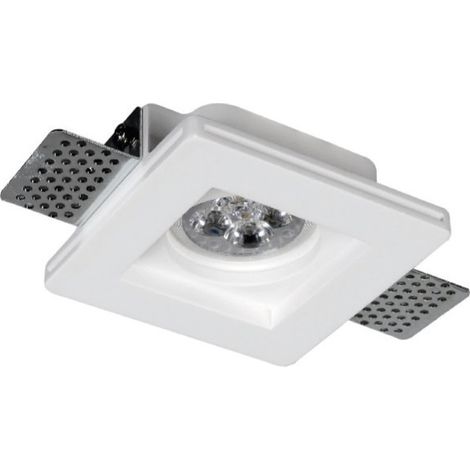 Portafaretto In Gesso Da Incasso Quadrato GU10 100x100x27 mm - Asia Led (1/3)