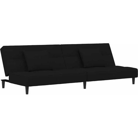 Maison Exclusive - Divano Letto a 2 Posti con 2 Cuscini Nero in Velluto (1/5)