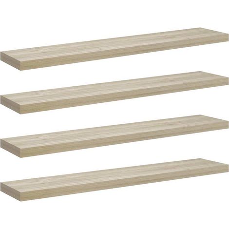 Scaffali a Parete  Mensola da Parete 4 pz Rovere 120x23,5x3,8 cm in MDF (1/5)