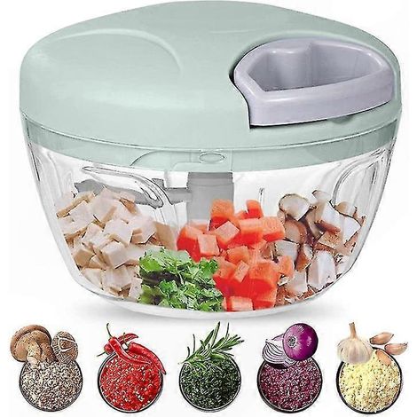 Hachoir manuel multifonction 500 ml pour couper, hacher et mélanger facilement vos ingrédients, lames en acier inoxydable durable, sans effort. (1/5)