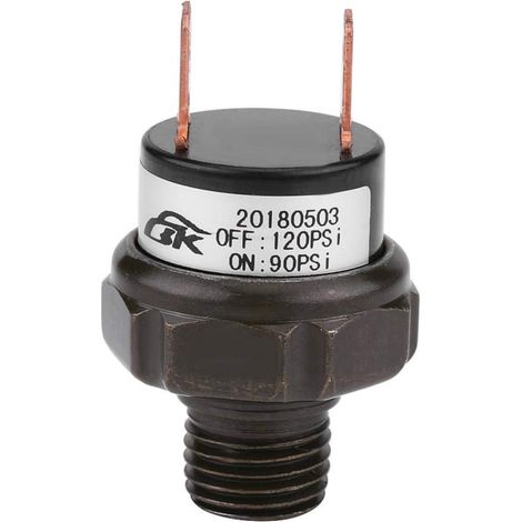 pressostat compresseur Commutateur de Commande de Pression d'air, commutateur Automatique de compresseur d'air de Voiture Universelle de 12V(90－120 PSI) (1/5)