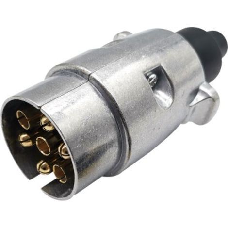 Conector macho metálico de 7 pines para remolque, conector metálico de 7 pines para enganche, conector eléctrico impermeable de 7 pines para remolques, conector metálico de 7 pines para remolque de 12 (1/4)