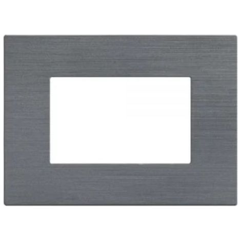 Mapam placca tecnopolimero spazzolato grigio 3 posti compatibile Matix - JOY-P5003SP-GR