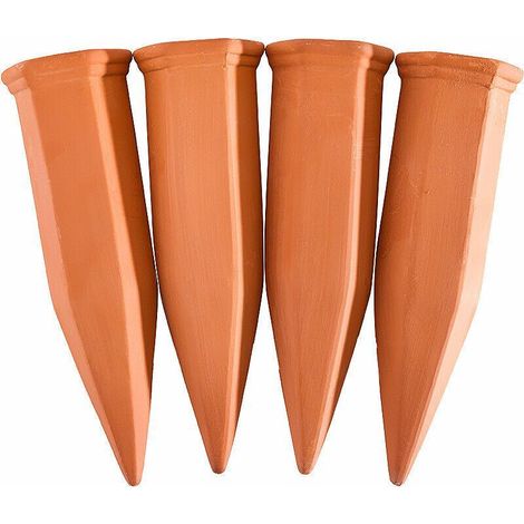 Cône en Argile d’arrosage, Lot de 4 Accessoire d’arrosage, Bouteilles d en Plastique ou vin, Terre Cuite (1/4)