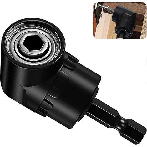 Tournevis coudé, perceuse à angle droit, porte-embout multifonctionnel à 105° avec changement rapide 1/4" et porte-embout magnétique, adaptateur d'embout pour perçage dans le titane (1/4)