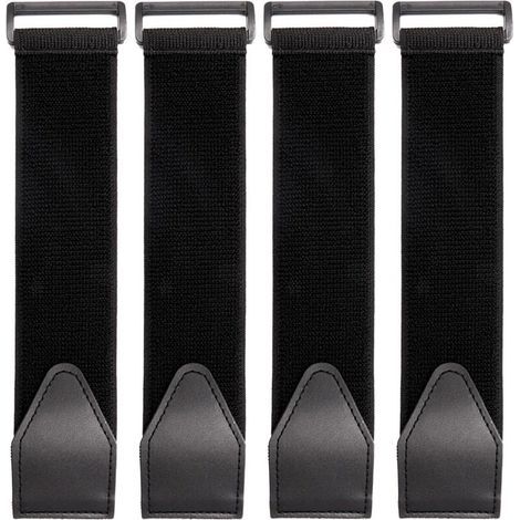 Lntyq Set mit 4 schwarzen Gummibändern mit umgekehrter Schnalle, Gurten, Gepäckgurten, verschiedenen Befestigungsgurten, geeignet für Yogamatten, Schläuche, Gepäck (1/5)