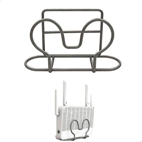 Etagere pour Decodeur, Support Box Internet, Support Mural pour Routeur, 16 x 8 x 6cm Meuble Box Internet, Métal Rangement Decodeur TV - Récepteur (1/5)