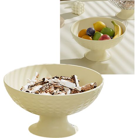 Plateau à fruits, porte-assiettes, plateau à apéritifs en plastique, panier à légumes, corbeille à fruits, bol de comptoir, table à manger, crème et blanc (1/5)