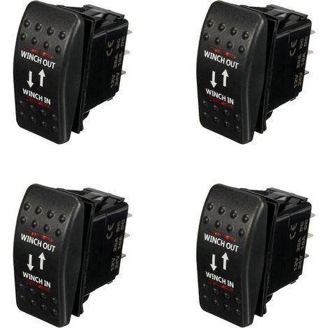 entrées/sorties de treuil 12 V 20 A, interrupteur à bascule ON-OFF-ON, LED rouge à 7 broches (1/4)