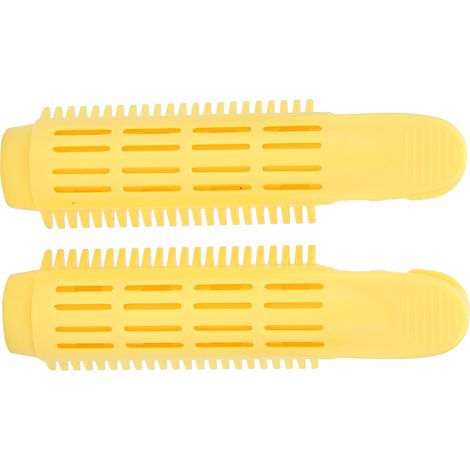 2 Pièces Pince à Friser Volume Cheveux, Rouleau Boucleur Coiffant Naturel Mousseux Outil de Stylisme Jaune (1/5)