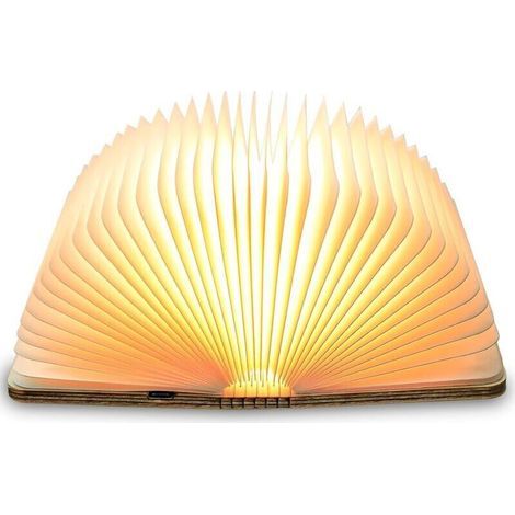 Lampe de livre LED en bois, idée cadeau de Noël, lampe de livre magnétique pliable, lampe en papier LED rechargeable par USB, lampe décorative avec batteries 2000 mAh (1/4)