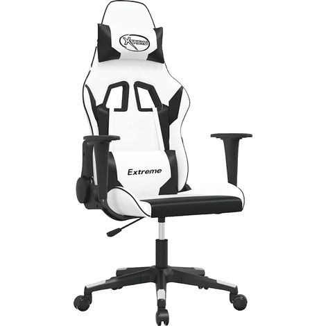 Maison Exclusive - Sedia da Gaming Bianco e Nero in Similpelle