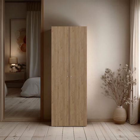 Tuhome Concept – Armario alto de 2 puertas para dormitorio – Aglomerado y melamina – 170 cm alto x 60 cm ancho x 40,2 cm profundo – Almacenamiento vertical (1/5)