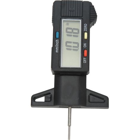Jauge numérique de profondeur de sculpture de pneu, plage de 0 à 25 mm, écran LCD, outil universel précis de mesure de la profondeur de sculpture.