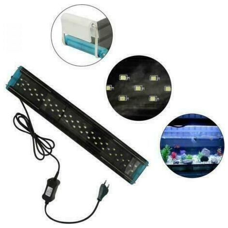 PLAFONIERA LED LUCE BIANCA BLU LAMPADA ACQUARIO BARRA DA 30 A 40cm SLIM 4W 972 (1/3)