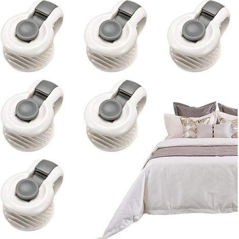 Lot de 6 épingles de Couette Attaches à Clips de Couette cachées pour literie Supports sécurisés de Housse de lit à l'intérieur de la Couette,ancrages antidérapants pour Coussins,Fixation de (1/5)