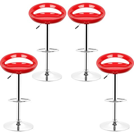 Aqrau  4 Tabouret de bar ABS de style européen décontracté simple rouge (1/5)