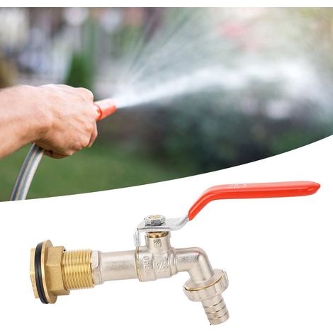 Robinet à bille/vanne de seau en laiton de 1/2 pouce pour utilisation avec seaux d'eau de pluie, réservoirs d'eau, baignoires, éviers, etc. (1/5)
