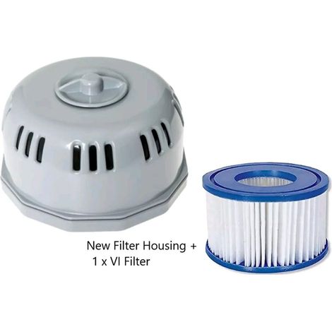 Boîtier de filtre Miami 54123 + filtre compatible avec tous les modèles de filtres de type VI pour nettoyeur de spas et de piscines InteX Jacuzzi-AquaForge