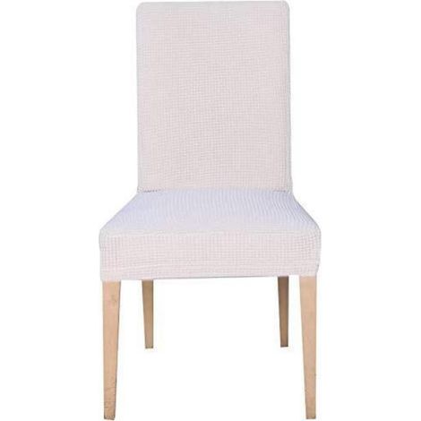 Stuhlhussen 4 Stück, bi-elastisch, Jacquard, Cremefarben (1/5)
