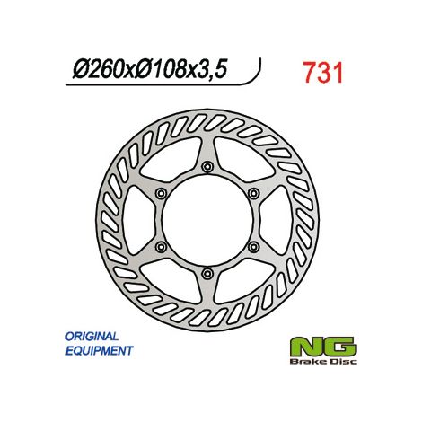 NG Vorderradbremsscheibe GAS GAS Enduro Cross 125/200/250/300/400/450/515 (260x108x3,5)