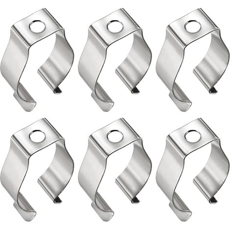 T8 LED Tube Clips U Clips Support Montage Accessoires Fixation Lumière Tubes, [Argent, Nickelé] (1/5)