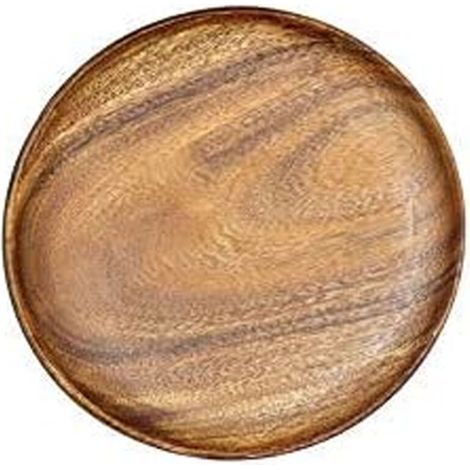 Assiettes Plates en Bois d'Acacia - JINFGERNE - Élégance Naturelle, Légères et Faciles à Entretenir pour Vos Repas Quotidiens