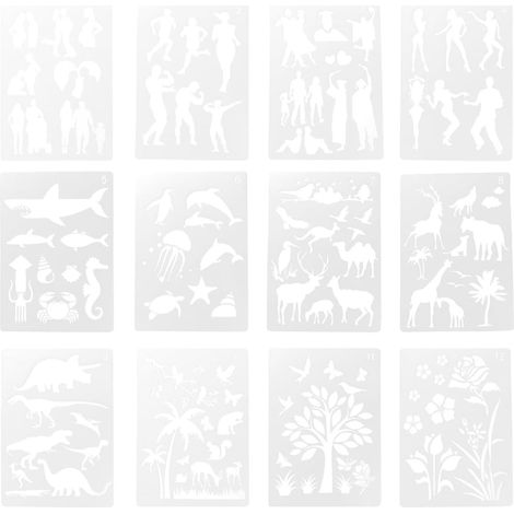 Easy to Use White Plastic Figures and Plants Drawing