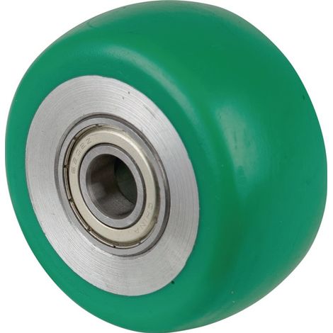 Roue D.80mm Trgf.170kg PU vert Axe D.15mm Longueur moyeu 40mm BS ROLLS (1/2)