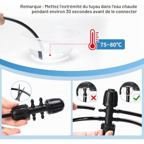 Tuyau d'arrosage 4 mm, tuyau micro-goutte 20 m, PVC, tuyau d'arrosage pour jardin, potager, usage industriel (1/3)