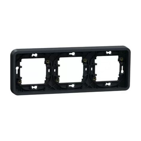 SCHNEIDER MUREVA STYL MUR34109 Frame 3 horizontal stations IP55 IK08 Recessed Anthracite grey (1/3)