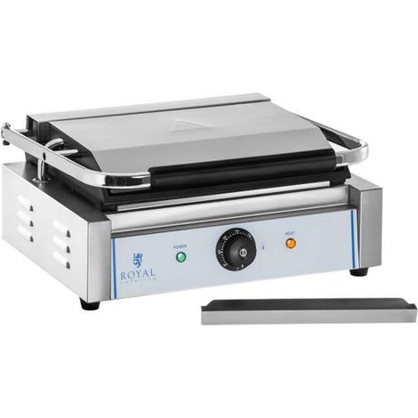 Parrilla de contacto lisa de doble cara PANINI 2200W 230V Royal Catering