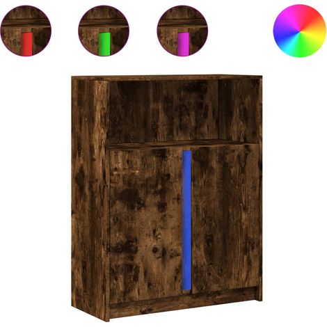 Maison Exclusive - Credenza con LED Rovere Fumo 77x34x100 cm in Legno Multistrato