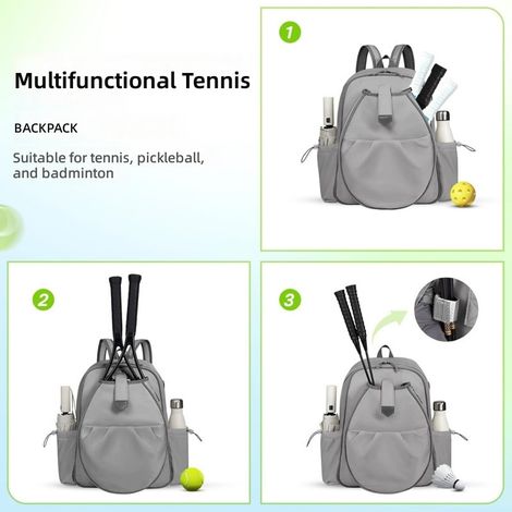 Sac bandoulière imperméable pour raquettes de tennis femme, peut contenir 2 (1/5)