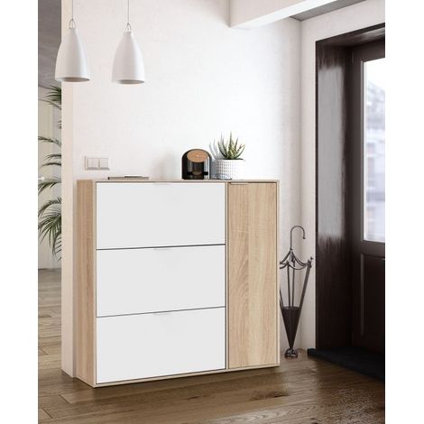 Scarpiera - Mobile Portascarpe Marrone Rovere 22x106x115h cm (1/7)