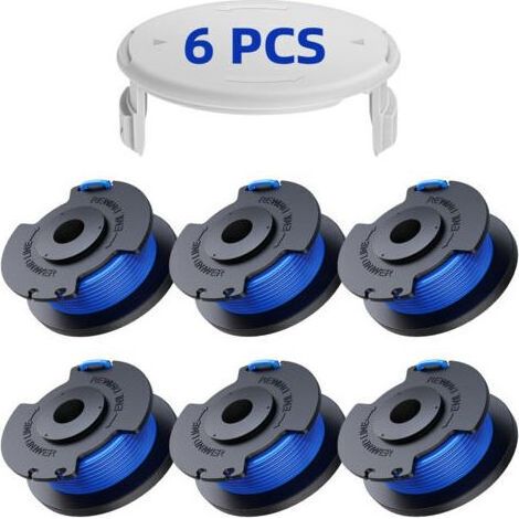 Lot de 7 bobines de rechange pour débroussailleuse Ryobi One+ AC14RL3A 18 V, 24 V, 40 V, diamètre de bobine 1,6 mm (6 bobines, 1 capuchon) (1/5)