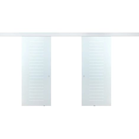 Doppia porta scorrevole - 2 x H205 x L83 cm - Vetro temperato - ASTANA (1/5)